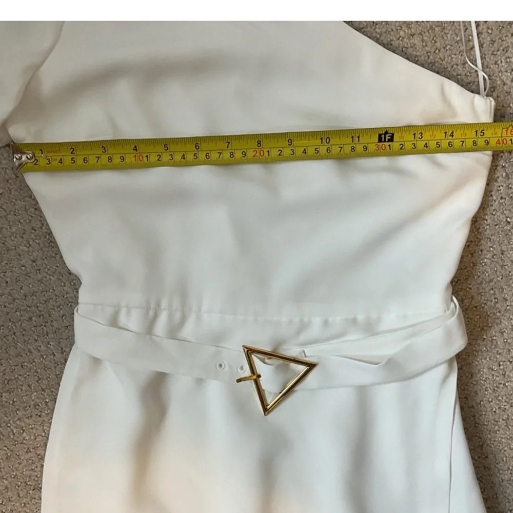 Amanda Uprichard Santos Belted Romper in White Size XS - Picture 6 of 9